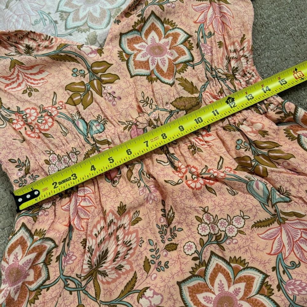 Spartina 449 Elayne Splitneck Dress Calm Waters Floral Chintz Size Medium Pink - Picture 9 of 11
